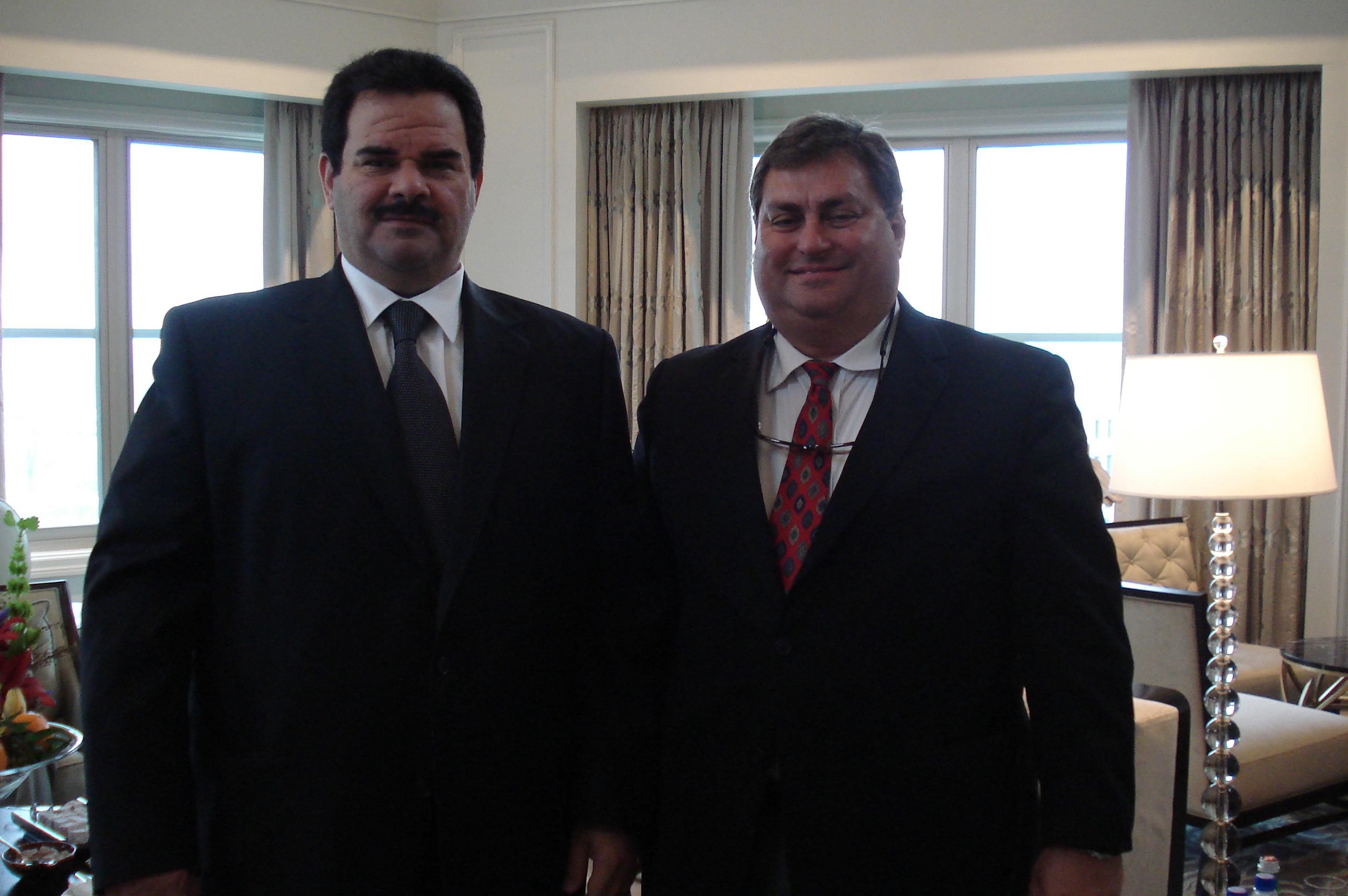 Business discussion, Sheikh Fahad Al Sabah of the Kuwaiti Royal Family  with George M. Sfeir C.E.O. of ENGT in Washington D.C