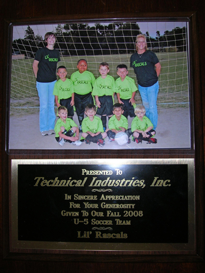 Rascal Soccer Team Appreciation Award 2008, 11-18-08