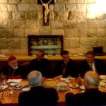  L/R: Cardinal Sfeir, Bishop Paul Rohana, Patriarch & Cardinal El-Rai, and George M Sfier at the dinner at the Patriarchy